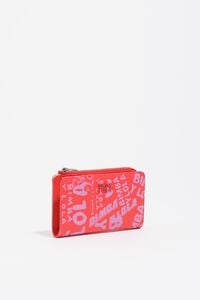 Cartera compacta piel print tomate rosa