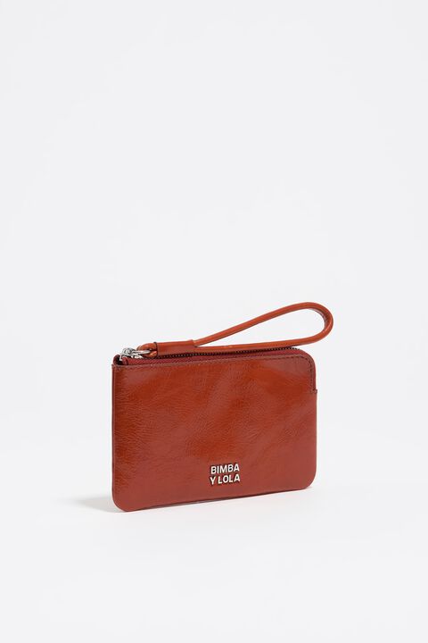 Mini Monedero De Piel Tipo Bolsa De Mano, Colores! Rojo Piel
