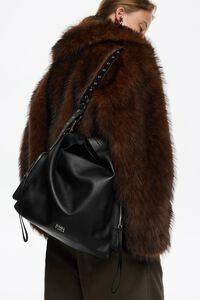 Bolsa paper pocket mediana piel negra