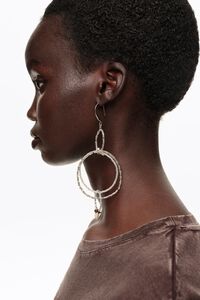 Silver beads and mother-of-pearl earrings