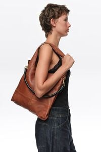 Bolsa Paper grande piel patchwork caf&eacute; claro