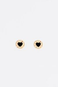 Black heart logo earrings