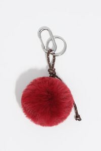 Red fur pom pom key ring Red fur pom pom key ring
