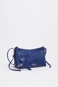 Bolsa bandolera peque&ntilde;a piel azul el&eacute;ctrico