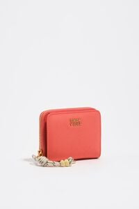 Cartera solapa nylon coral