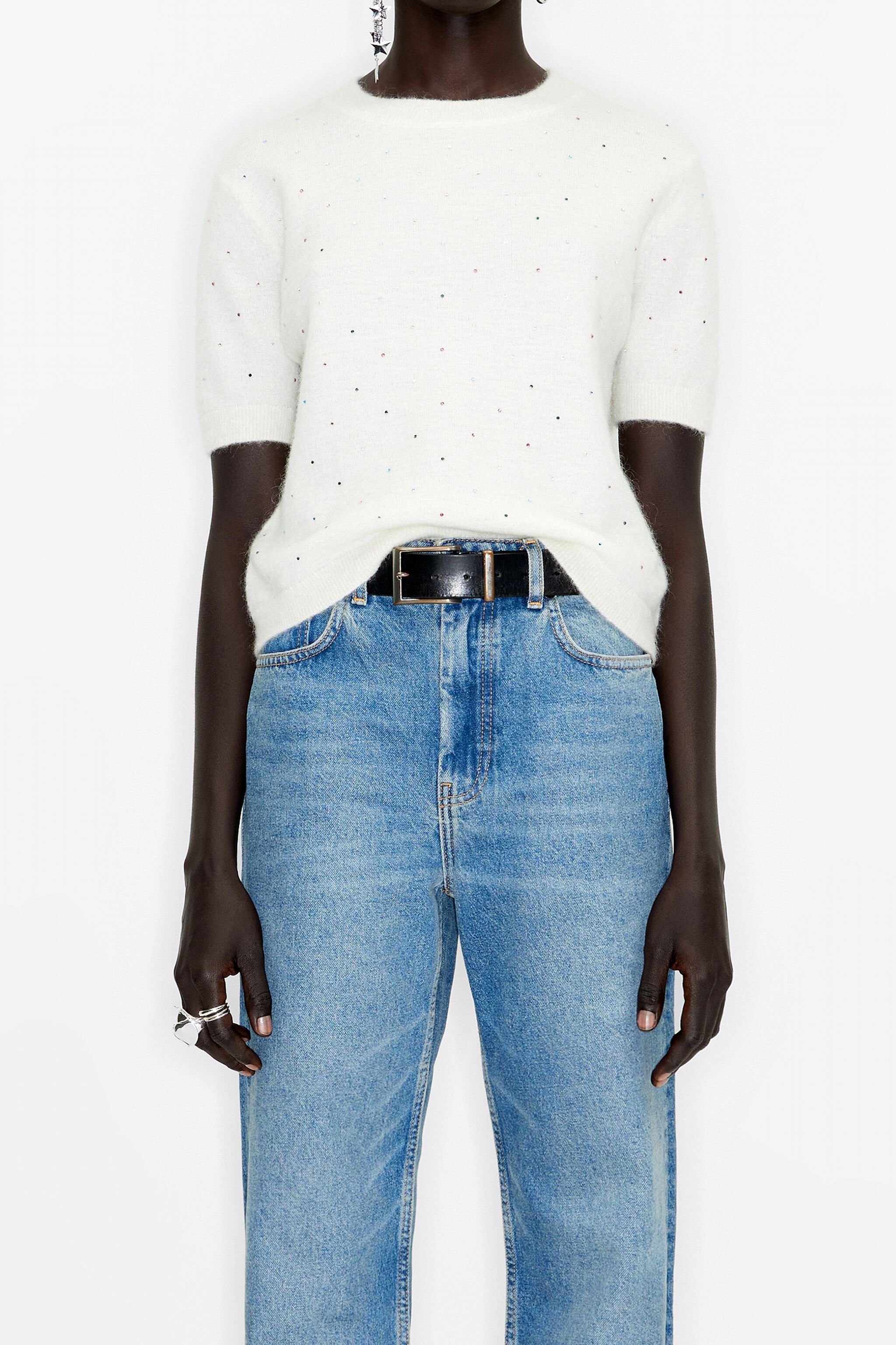 Cropped mohair sweater hot sale