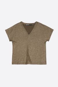 Camiseta l&uacute;rex escote pico oro