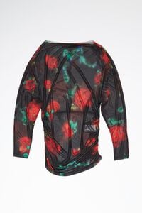 Camiseta tul fruncida Ribbon Roses negro
