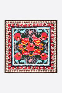 Pa&ntilde;uelo flores Ikat fucsia