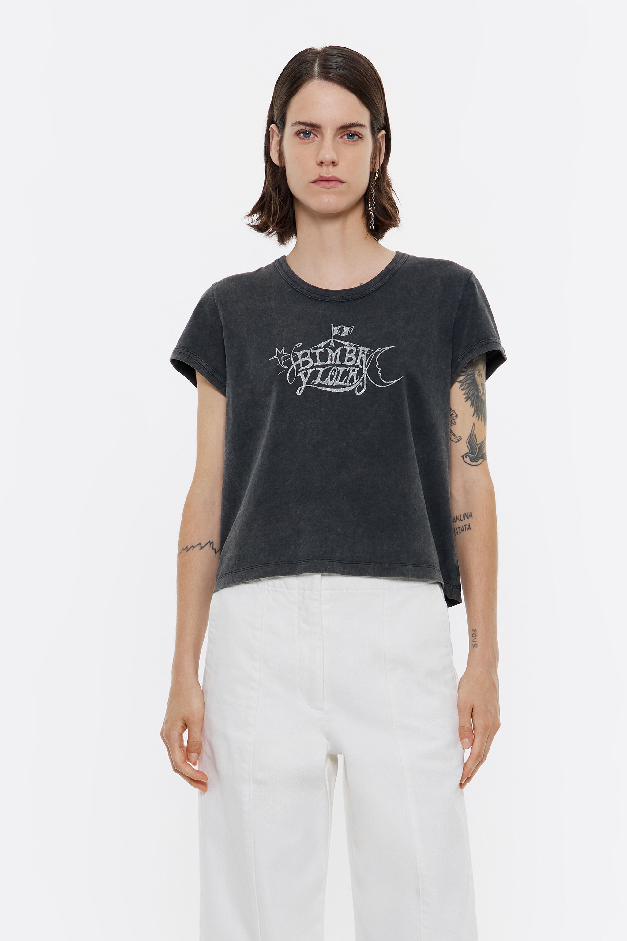 Camiseta algodon logo negra