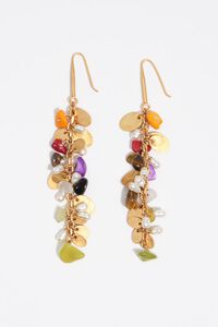 Aretes piedras y metal textura dorado envejecido