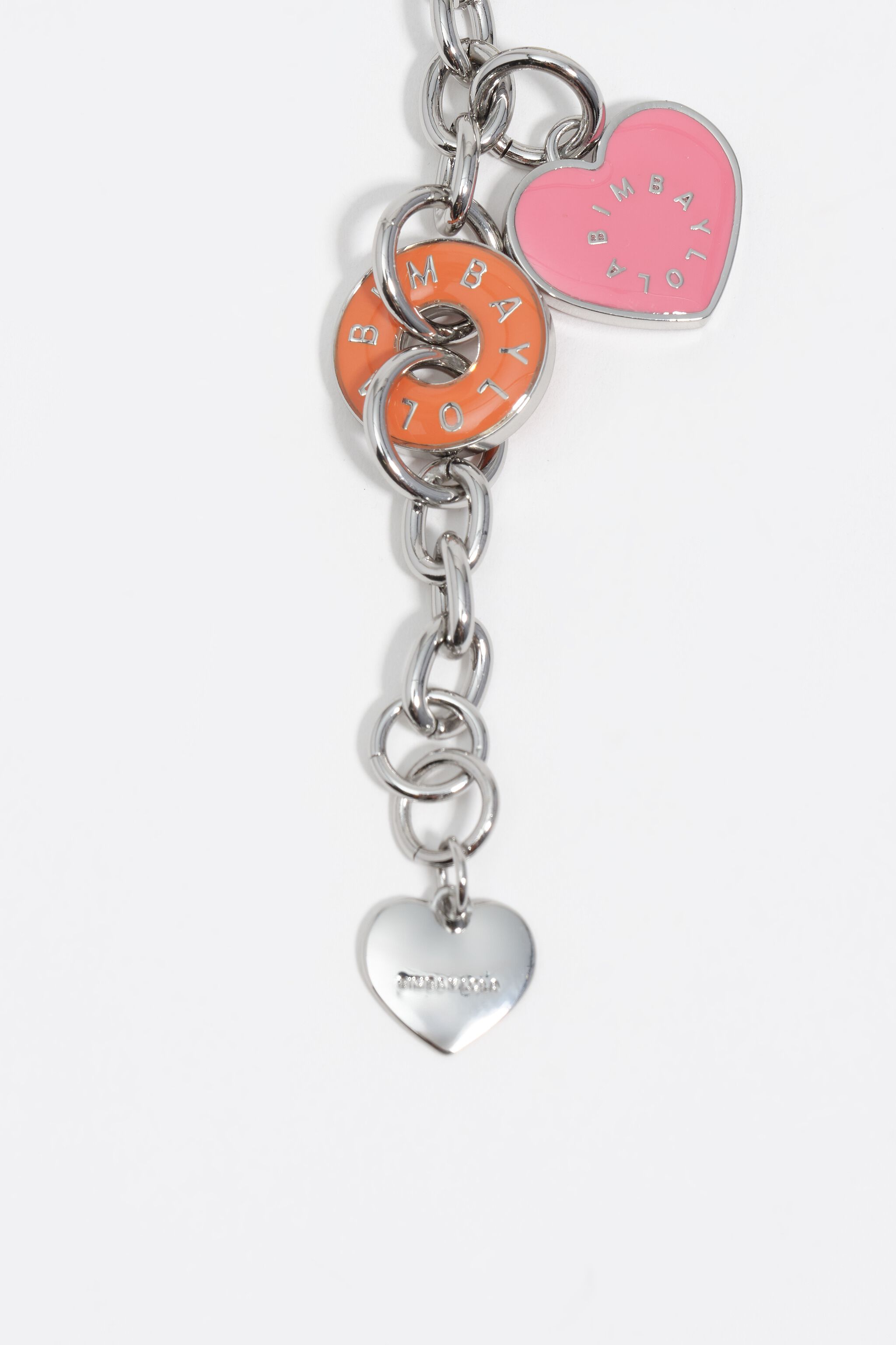Silver-tone heart logos bracelet