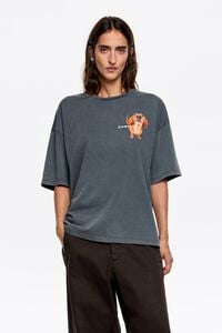 Camiseta logo teckel azul gris&aacute;ceo