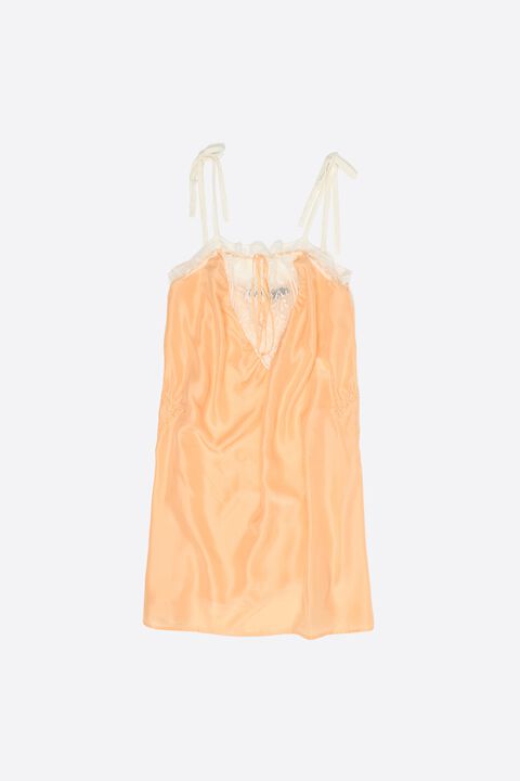 open lace back dress Short Burnt Orange Satin Cocktail Dresses V-neck Semi Formal Dress,Hom –  Simplepromdress main image 1