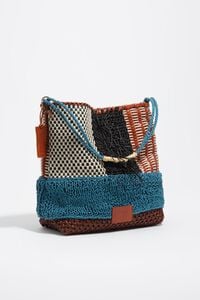 Bolsa de hombro mediana trenzado piel multicolor