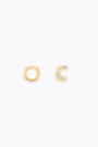 Mini hoop earrings with the letter C Mini hoop earrings with the letter C