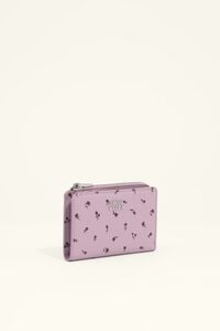 Cartera compacta piel tulip mini malva