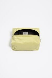 Large pale lime nylon make-up case