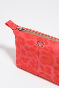 Neceser trapecio nylon leopardo rosa