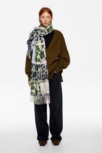 Mascada acrílico jacquard patchwork animal print lila