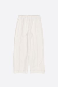 Wide white linen lace trousers