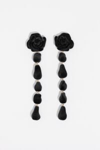 Flocked black rose earrings Flocked black rose earrings