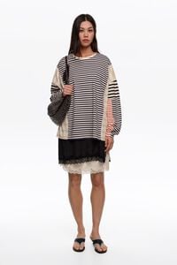 Multicolor striped oversize T-shirt