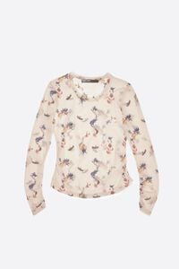 Camiseta ajustada tul Flowers Scan marfil Camiseta ajustada tul Flowers Scan marfil
