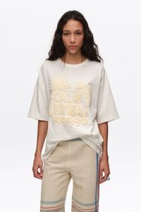 Camiseta logo toalla marfil