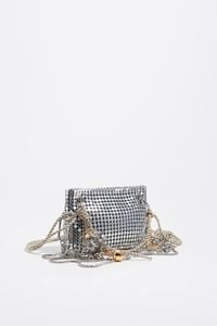 Bolsa mini malla met&aacute;lica plata