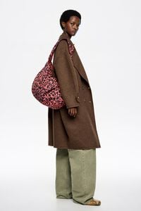 Bolsa shopper nylon print Leopard rosa eléctrico