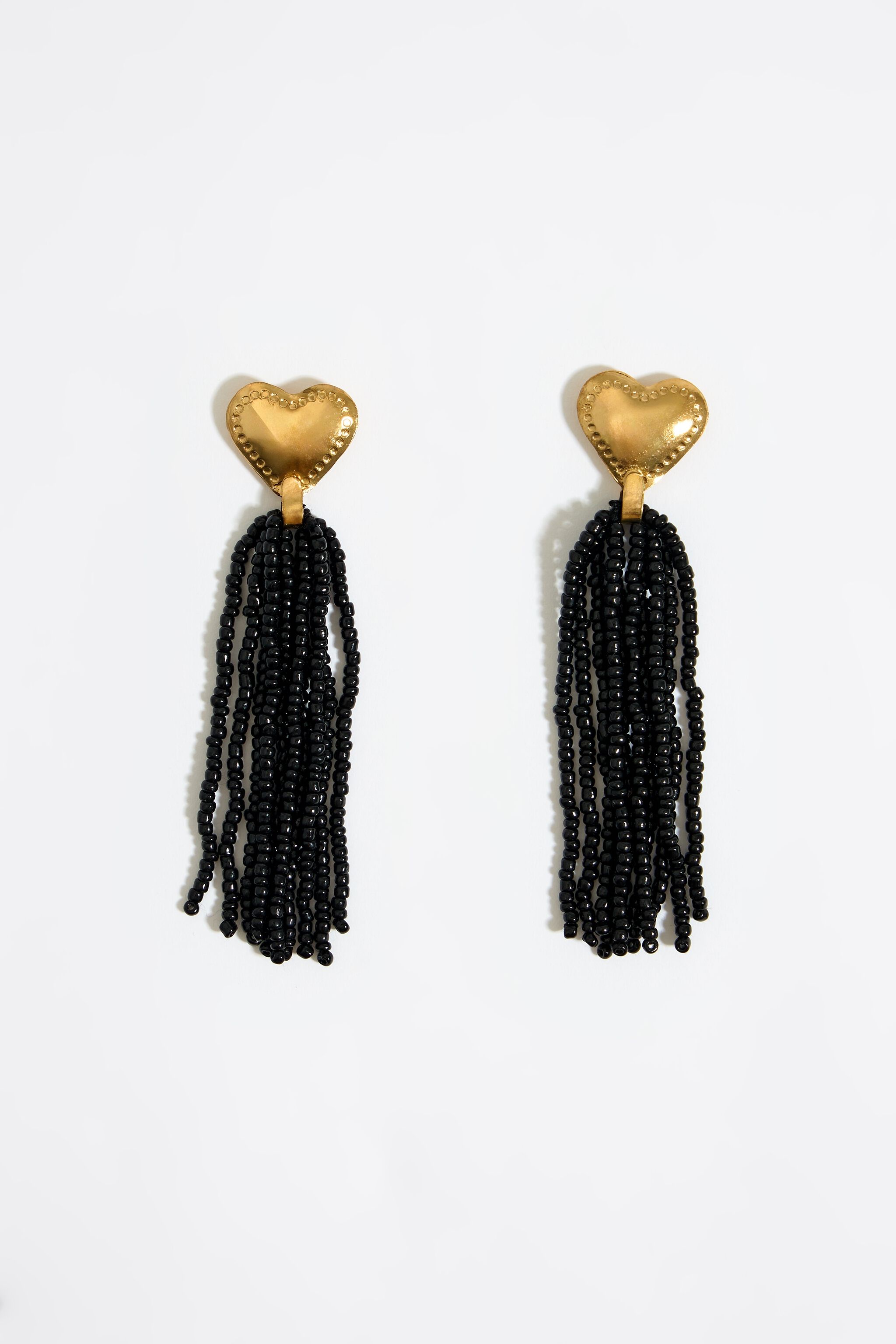 Black shop beads earrings