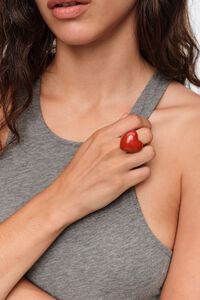Anillo coraz&oacute;n esmaltado rojo