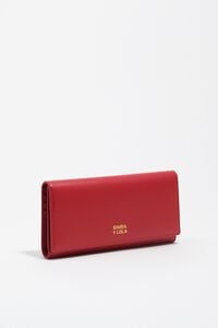 Cartera continental piel roja