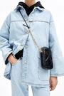 Minibolso móvil piel acolchada negro Minibolso móvil piel acolchada negro