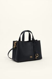 Chihuahua Medium Black Leather Tote Bag