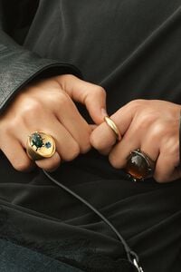 Gold enamel beetle ring