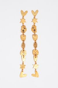 Aretes siluetas metal dorado mate