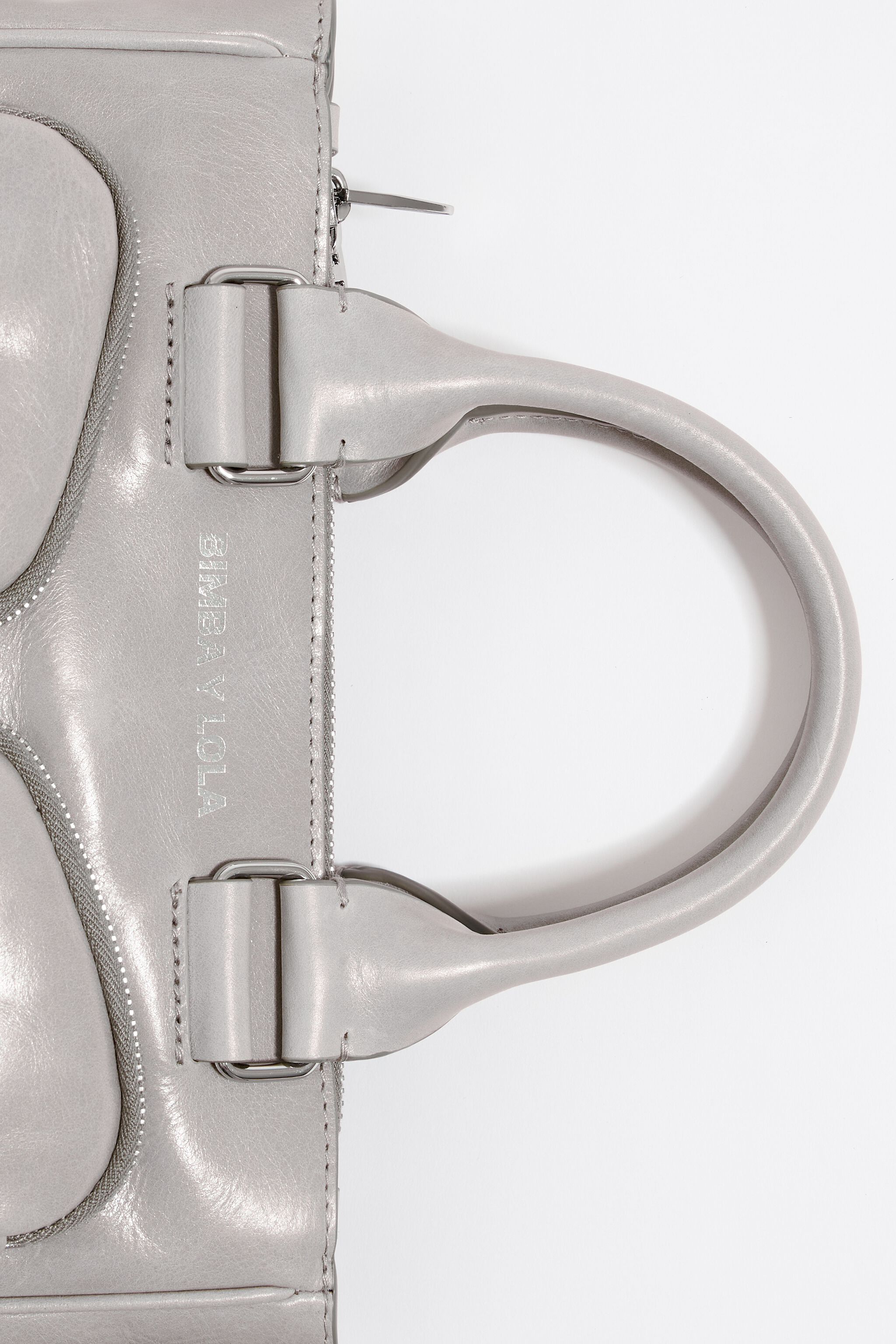 Gray leather tote shop