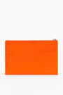 Neon orange croc flat make-up case Neon orange croc flat make-up case