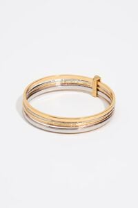 Aged multi-gold band bracelet