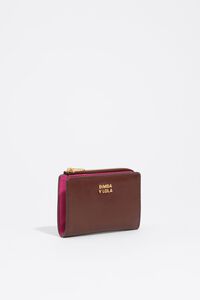 Cartera compacta piel tostado oscuro