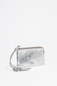 Small silver leather purse