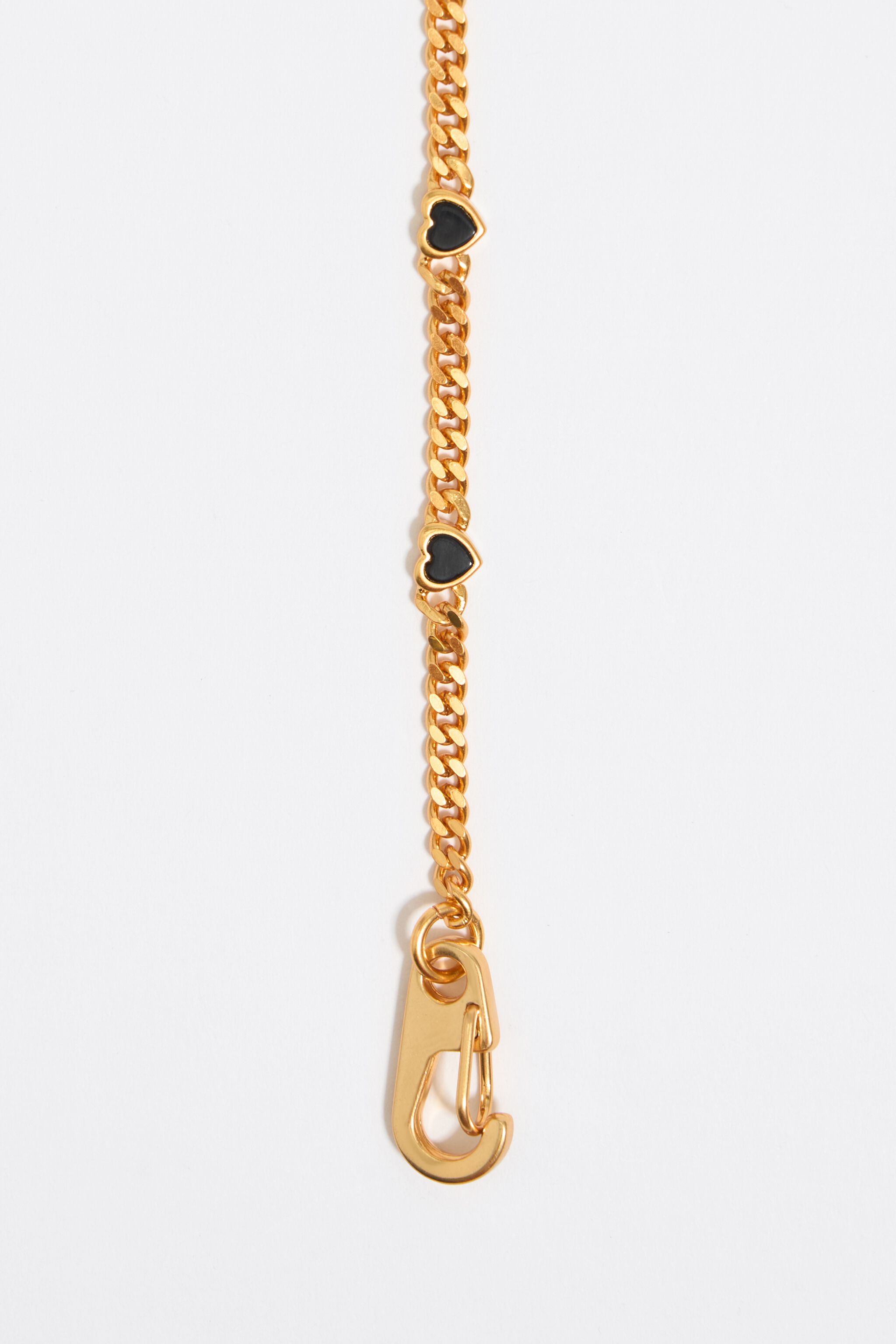 Black stone heart chain necklace Black stone heart chain necklace