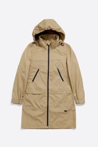 Gabardina midi recta camel