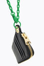 Black leather chain coin purse Black leather chain coin purse