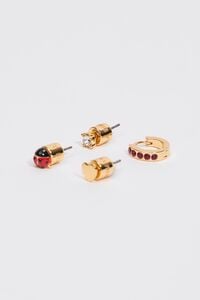 Set 4 aretes mini catarina rojo