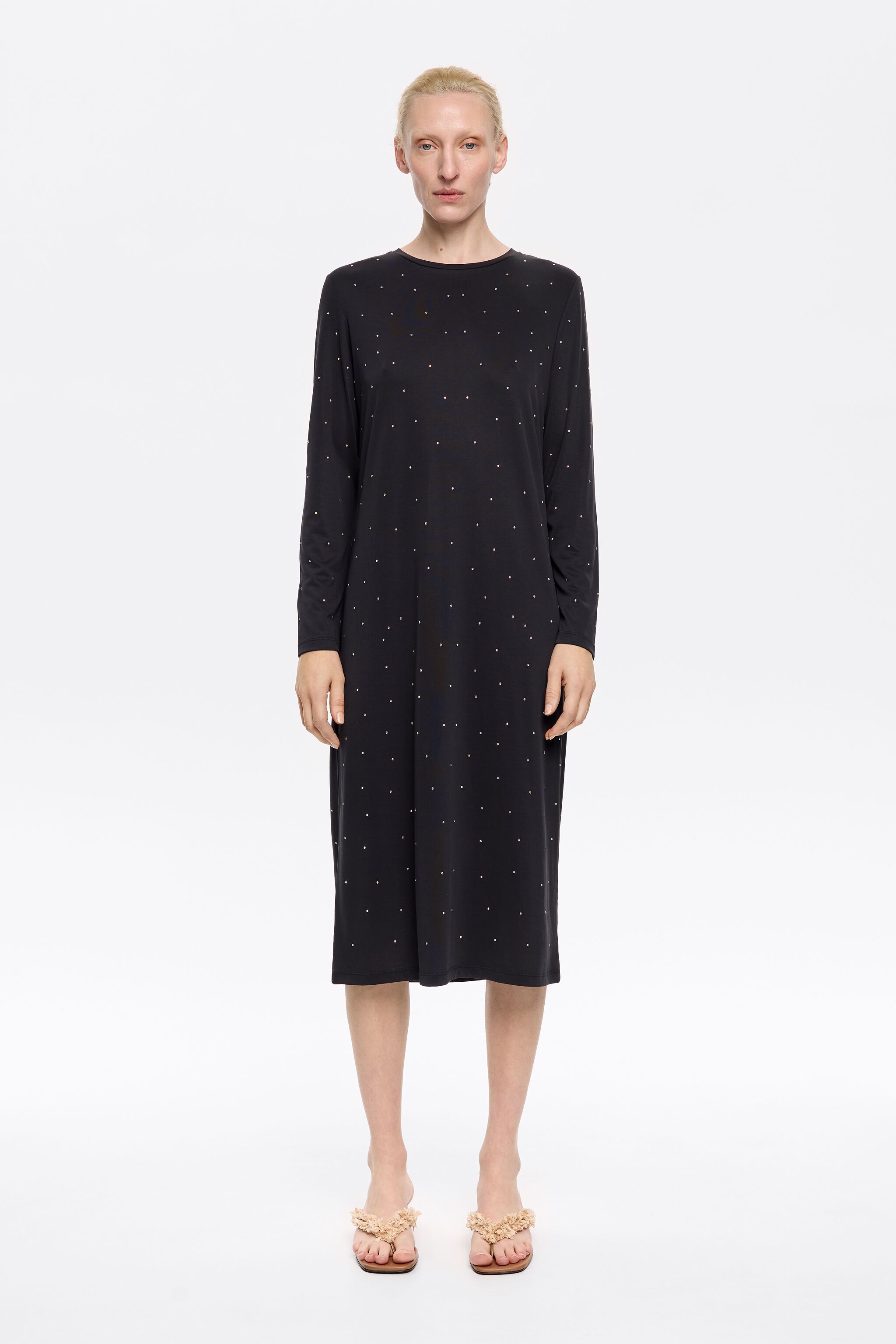 Flowing dress anthracite glitter