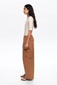 Light brown cotton cargo trousers