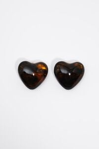 Aretes corazones resina &aacute;mbar